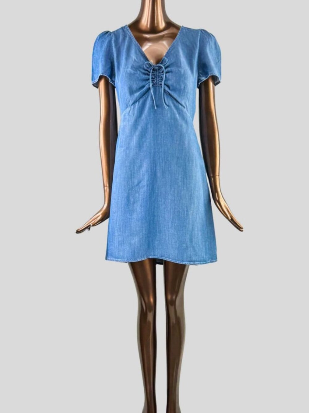 Levi’s Delray Blue Denim Mini Dress Tie Back - Small